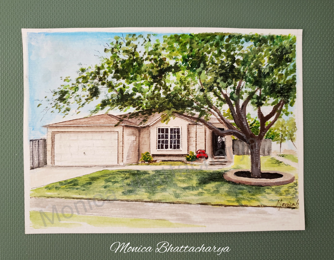 Custom Hand-Painted Home Portraits on Paper – Unique &Timeless Art