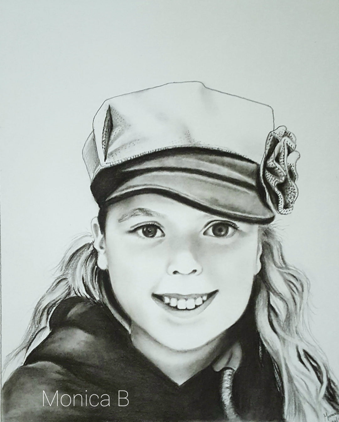 Mari Lee .Pencil and Charcoal Portrait Sketch