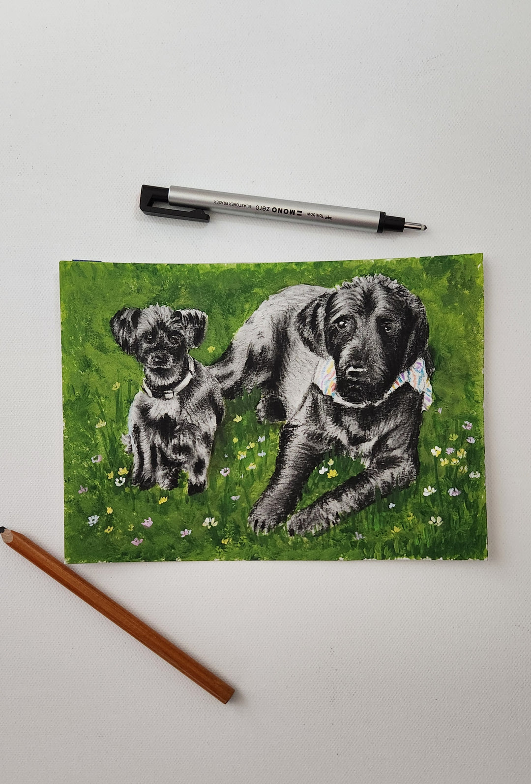 Pet portrait mixed media 1