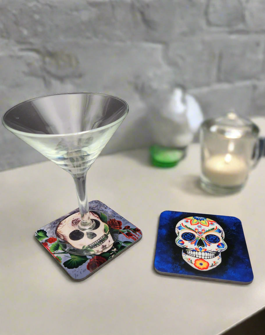 Sugar Skull coasters.Set of 2