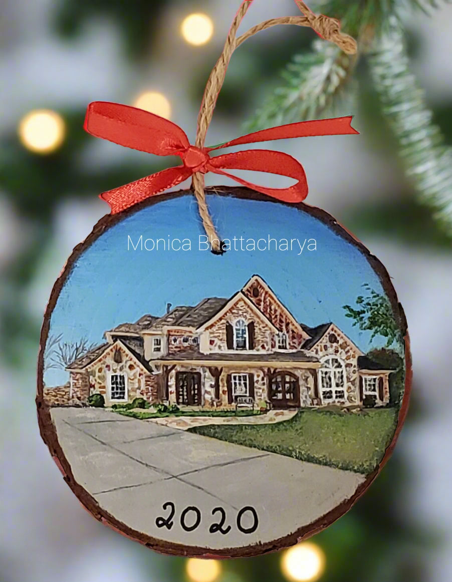 Custom Personalized Home Portrait ornament-5