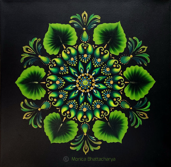 Stroked in green - Mandala art