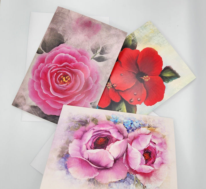 Printed Every Day  Floral Blank Greeting card set SET OF 3