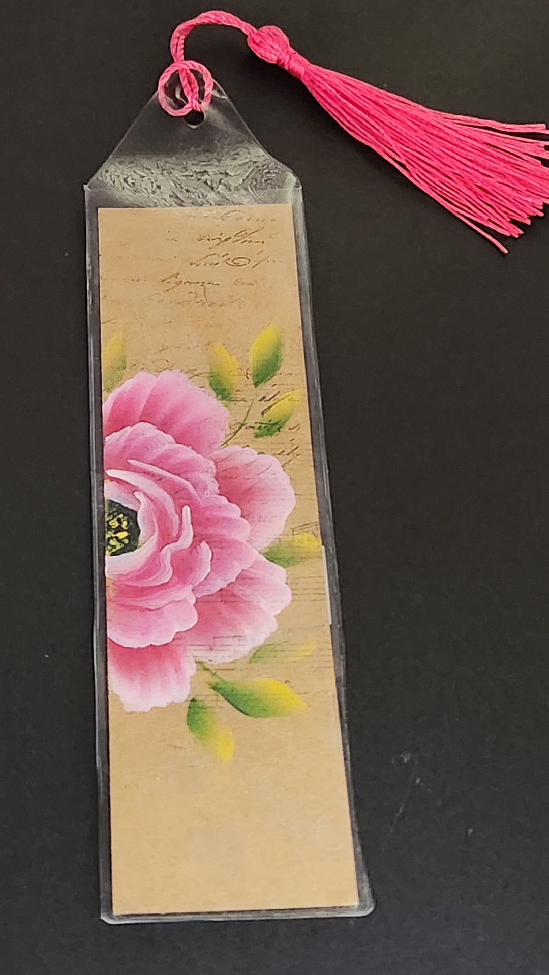 Hand Painted Book Mark -Pink Flower 1