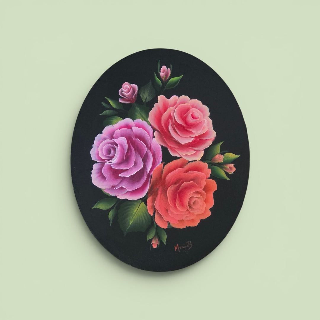 Roses On Oval canvas
