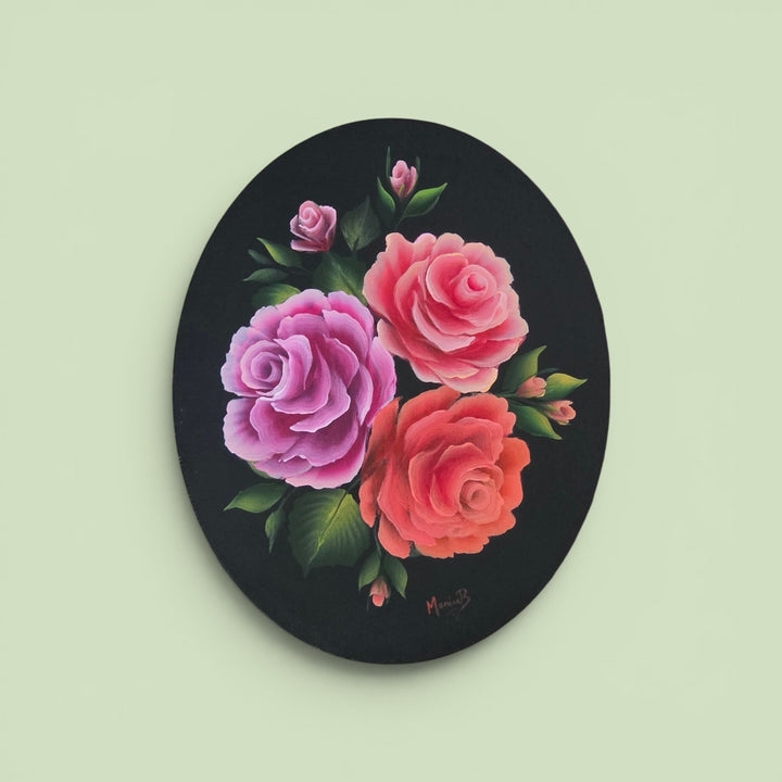 Roses On Oval canvas