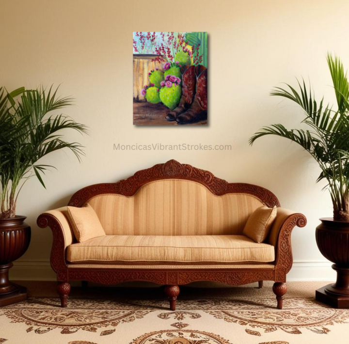 Beauty and the Boots – Western Cowboy Art | Southwest Acrylic Painting
