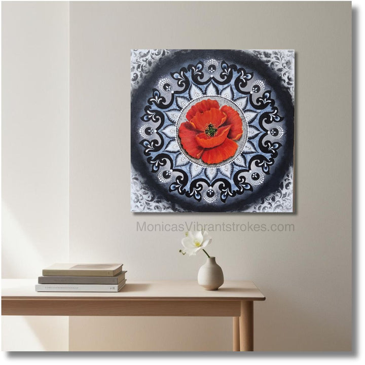 Poppy in the Pattern – Celebrate Uniqueness in a Beautiful Canvas Mandala