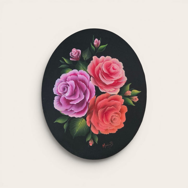 Roses On Oval canvas