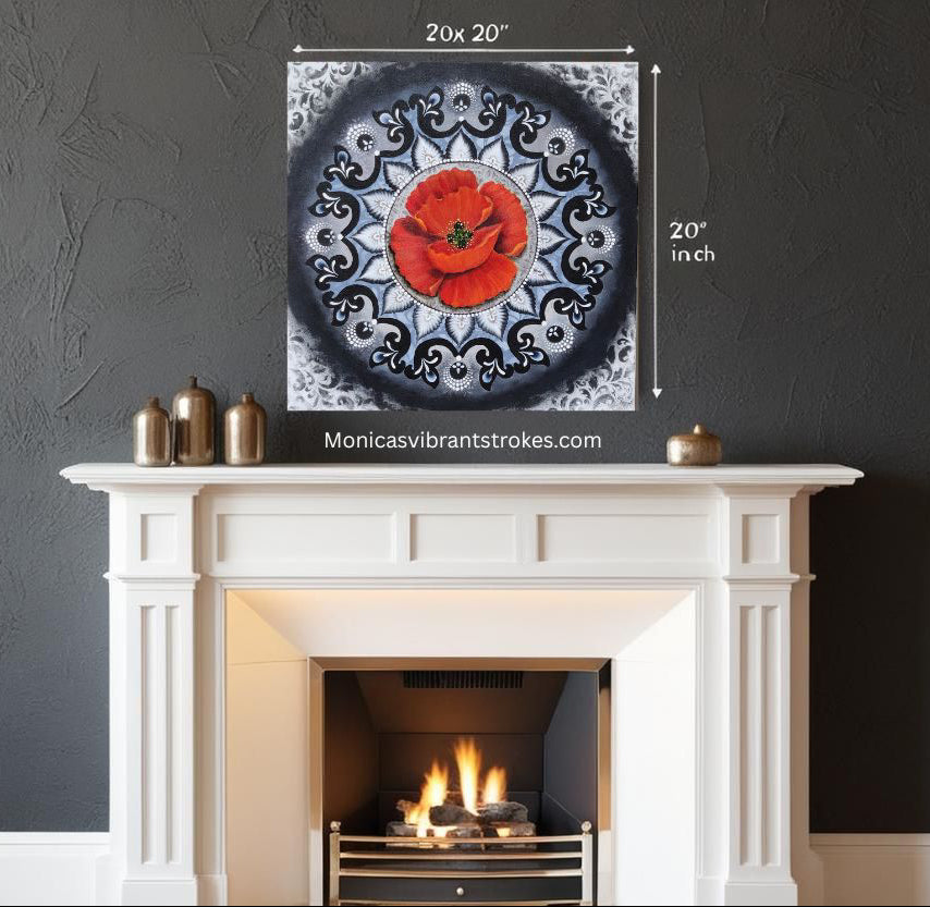 Poppy in the Pattern – Celebrate Uniqueness in a Beautiful Canvas Mandala