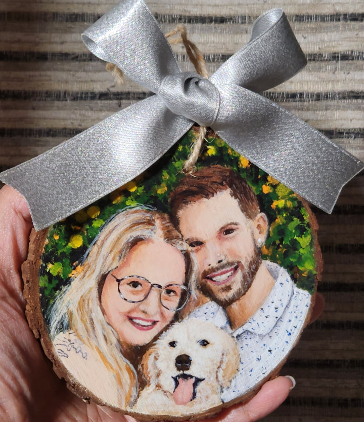 Pet portrait Ornament with Couple