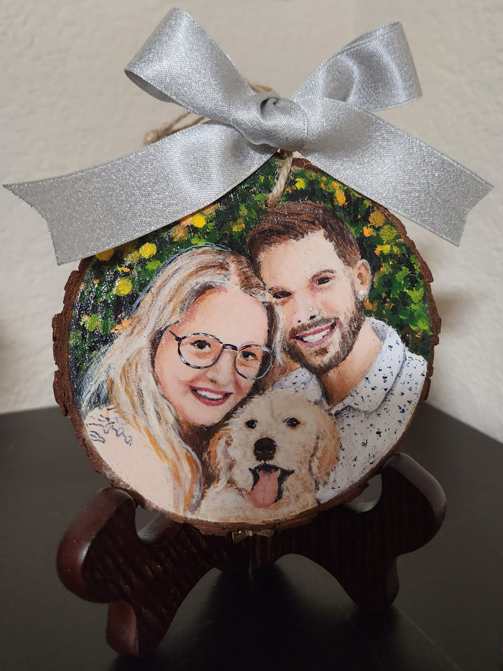 Pet portrait Ornament with Couple