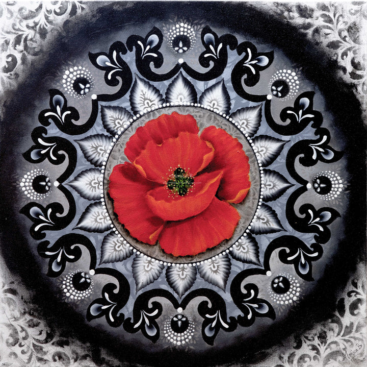Poppy in the Pattern – Celebrate Uniqueness in a Beautiful Canvas Mandala