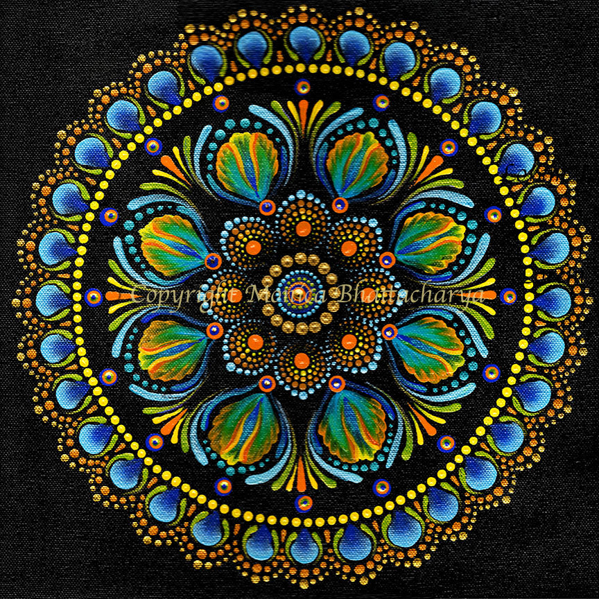 Cosmic Contrast -Original Mandala art