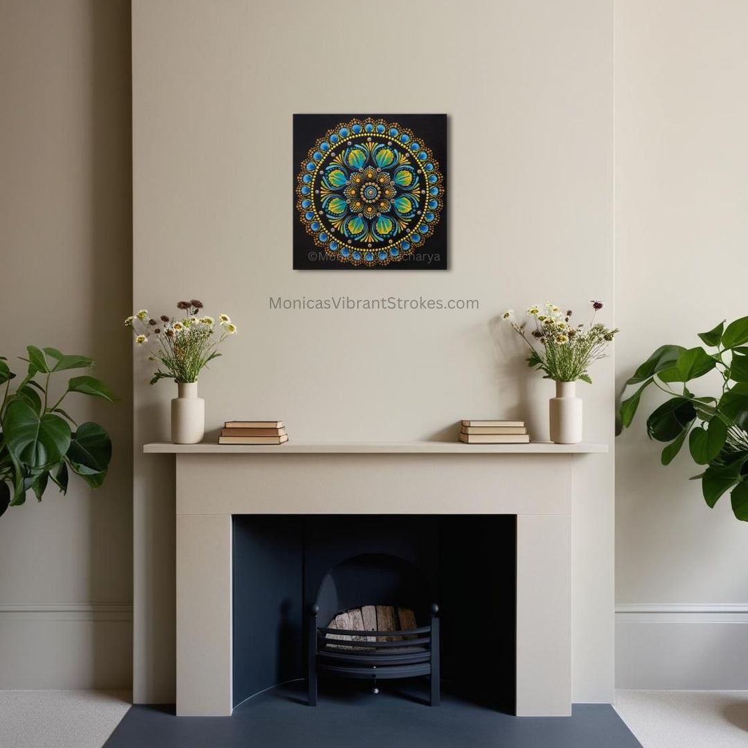 Cosmic Contrast -Original Mandala art