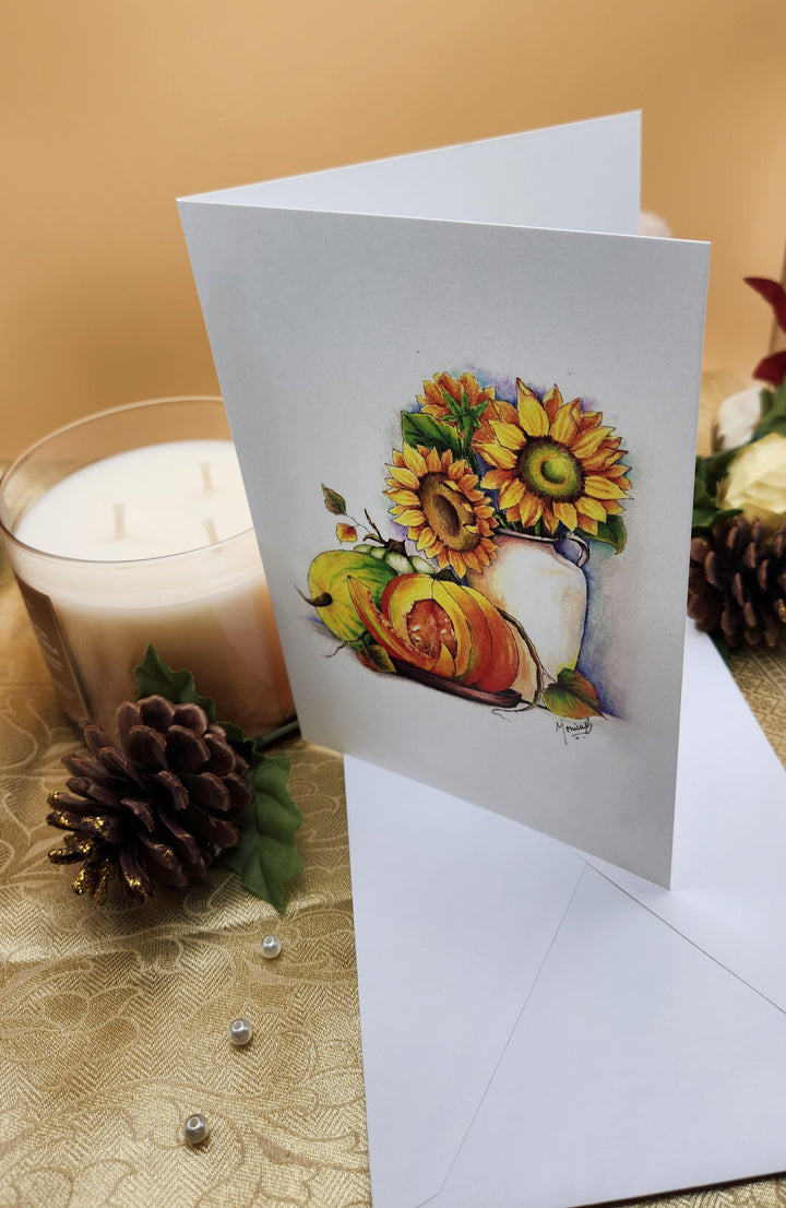 Fall bounty -printed greeting card