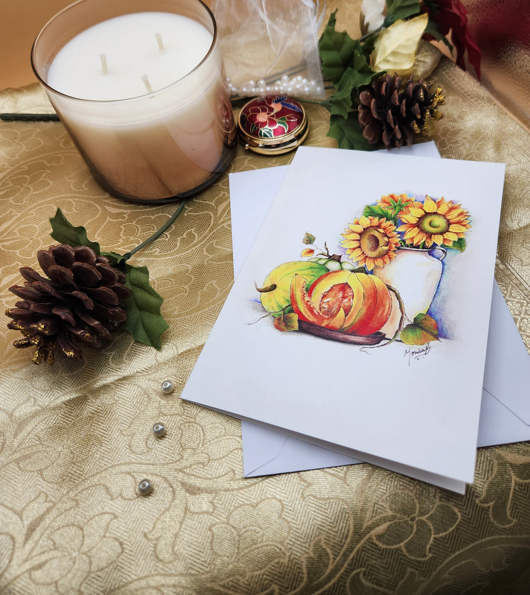 Fall bounty -printed greeting card