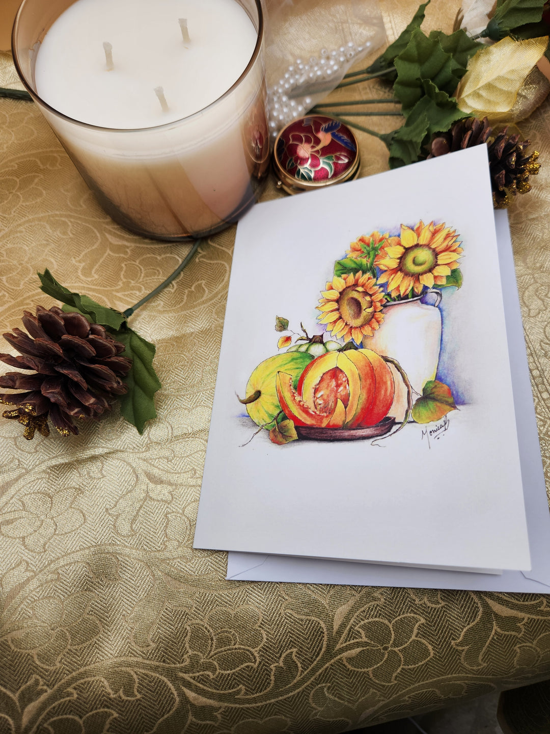 Fall bounty -printed greeting card